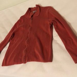 Orange Zip-Up Sweater Jacket